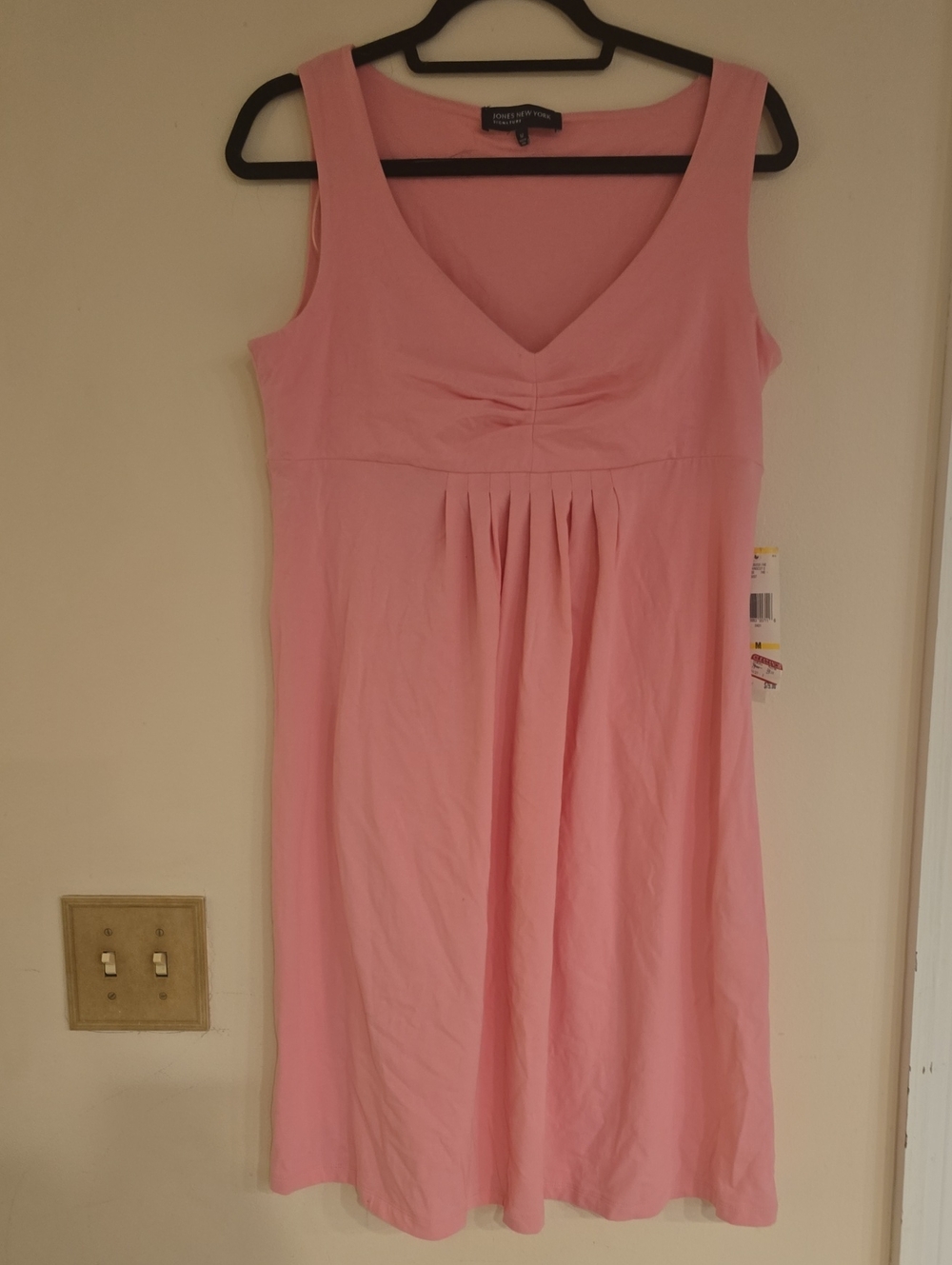 Jones New York Pink Sleeveless V-Neck A-Line Dress
